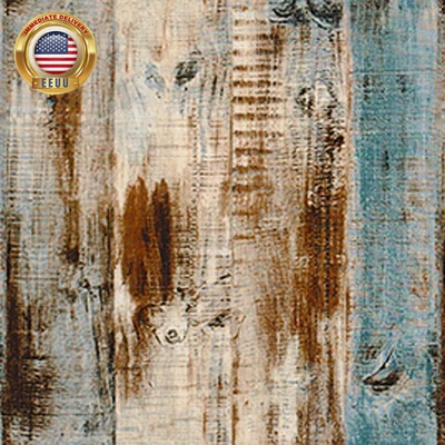 118''X17.7'' Wood Peel and Stick Wallpaper Blue Brown Wood Contact Paper Removab - Image 1 of 4