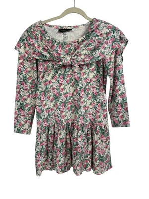 Minivestido vintage años 80 notorious para mujer pequeño hombreras florales cintura caída Foto 1 de 4