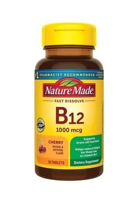 Nature Made Vitamina B-12 - Cereza 1.000 mcg 50 comprimidos Foto 1 de 2