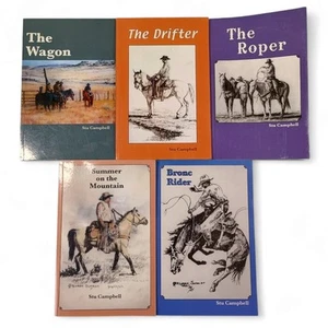 5 Trade PB Book Lot Stu Campbell The Wagon Drifter Roper Bronc Rider Summer Mnt - Picture 1 of 9