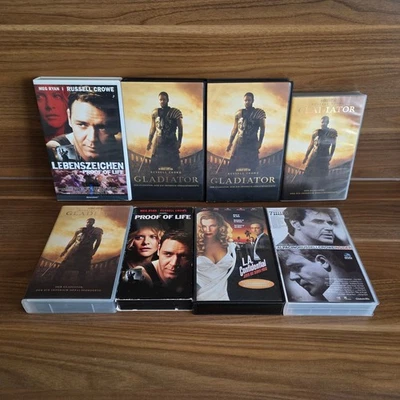 8x RUSSELL CROWE Filme Tape VHS Video Kassette Konvolut Set Sammlung Rar Rarität - Bild 1 von 4