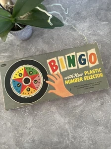VTG Whitman Bingo Plastic Number Selector Game Cards Wood Markers #5619-98 HB21 - Picture 1 of 10