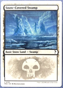 Magic The Gathering Pantano cubierto de nieve (borde blanco) Mystery Booster 2 118 casi nuevo - Imagen 1 de 6