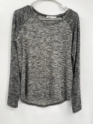 Camisa Top Informal Raglán Manga Larga Tejido Mármol Prana Para Mujer Gris Mediano Foto 1 de 4