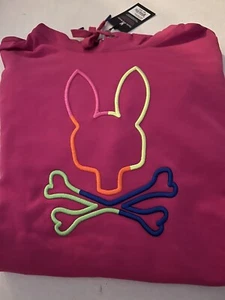 MENS LEO BUNNY HOODIE ( L ) 656 MAGENTA STORM Long Sleeves - Picture 1 of 12