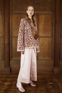 Nanushka XS Angora Wool Molo Tunic Sweater Top Pullover Leopard Beige - Picture 1 of 20