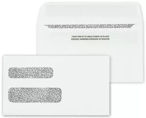 92567 Double Window Envelope Self Seal 6 3/16 x 3 9/16" QTY 250 - Picture 1 of 1