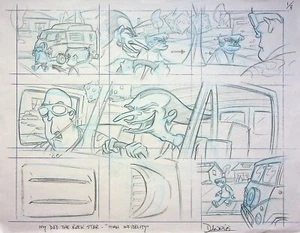 Mein Vater der Rockstar 2003 SIGNIERT Rich Dannys Produktion Storyboard Seite #RD - Bild 1 von 3