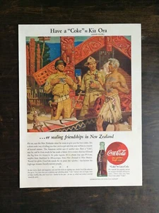 Vintage 1944 Coca-Cola Soldiers in New Zealand WWII Full Page Original Ad 524 - Picture 1 of 1