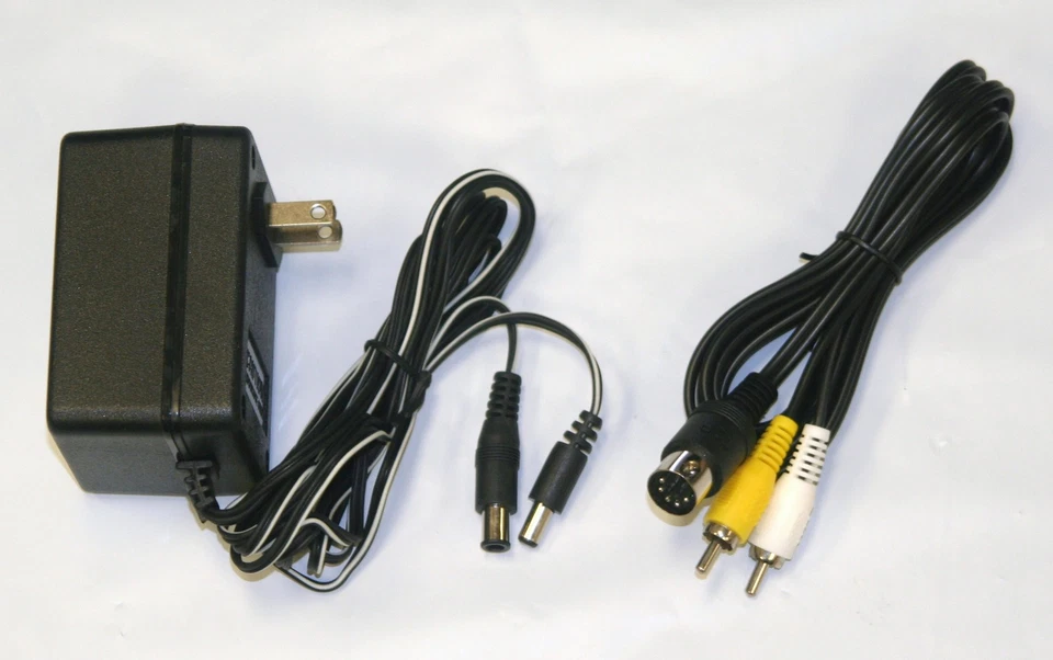 AC Adaptor Power Supply and AV Cable Cord Bundle for Sega Genesis 1 - Old Skool - Image 1 of 1