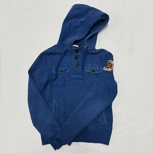 Abercrombie & Fitch Men's Heavyweight Pullover Hoodie, Blue Medium - Picture 1 of 5