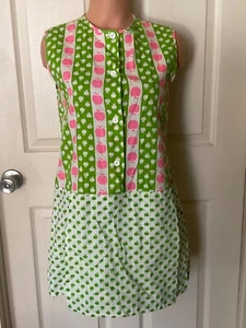 Vintage 70er Mod Apple Neuheit Print Go Go Playsuit Hot Pants Strampler - Bild 1 von 7
