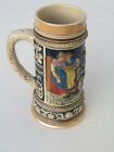 Antique German Germany Beer Stein Mug Tankard 0,5 L Hand Painted Raised Relief