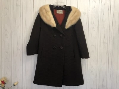 Vintage Youthcraft Union Made Brown Coat Fur Collar  - Image 1 of 4