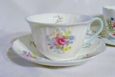 Shelley CUP & SAUCER "Blue Empress" Flowers & Oleander Mold PERFECT, NEVER USED!