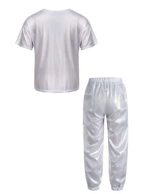Kids Outfit Tee Outfits Girls Set And Trousers Dancewear Light Suit Boys Tops - Image 1 of 4