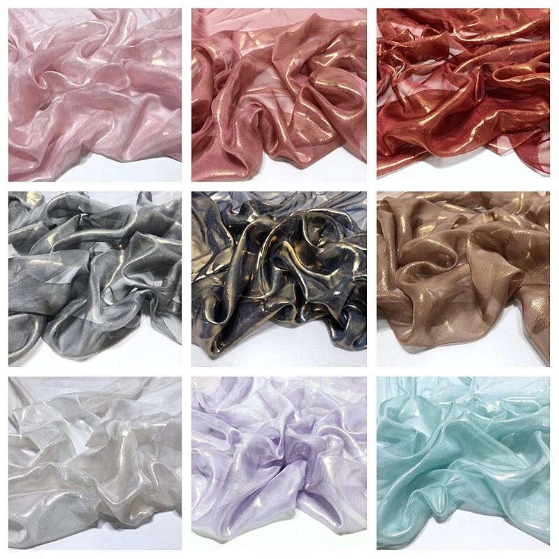 Chiffon Stoff Netz Tüll Glänzend Reflektierend DIY für Kleid Kleider Hintergrund - Bild 1 von 4