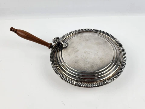 Antique Frank M. Whiting Sterling Silver Silent Butler, Ash Tray Scalloped Edge Cover