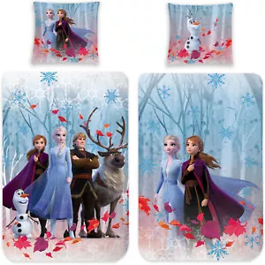Frozen Bettwäsche Die Eiskönigin Team 100% Baumwolle Biber 135x200 cm 80x80 cm - Bild 1 von 7