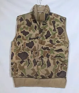 Vintage Prime Goose Down Men's Sz Small Heritage Camo Vest Puffer USA w/Flaws - Picture 1 of 16