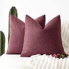  Pack Of 2 Textured Boucle Throw Pillow Covers Accent 20"x20",2 Pieces Burgundy