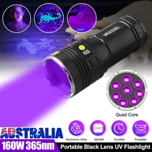 160W USB Rechargeable UV Light Torch Black Light 365nM LED Flashlight Torch Lamp - Picture 1 of 14