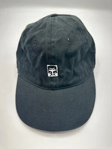 New OBEY Logo Adult Mens Black Embroidered Adjustable Baseball Hat Cap One Size - Picture 1 of 7