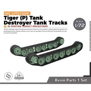 Yao's Studio 1/72 Model Upgrade Parts Tiger (P) Tank Destroyer Tank Tracks - Picture 1 of 3