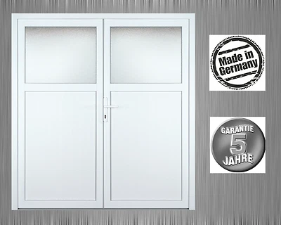 Nebeneingangstür Garagentor zweiflüglig Modell K609P weiß Maßanfertigung Stulp - Bild 1 von 4