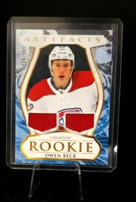 2023-24 Upper Deck Artifacts OWEN BECK Rookie Dual Gold Jersey Relic #528/599 - Image 1 of 2