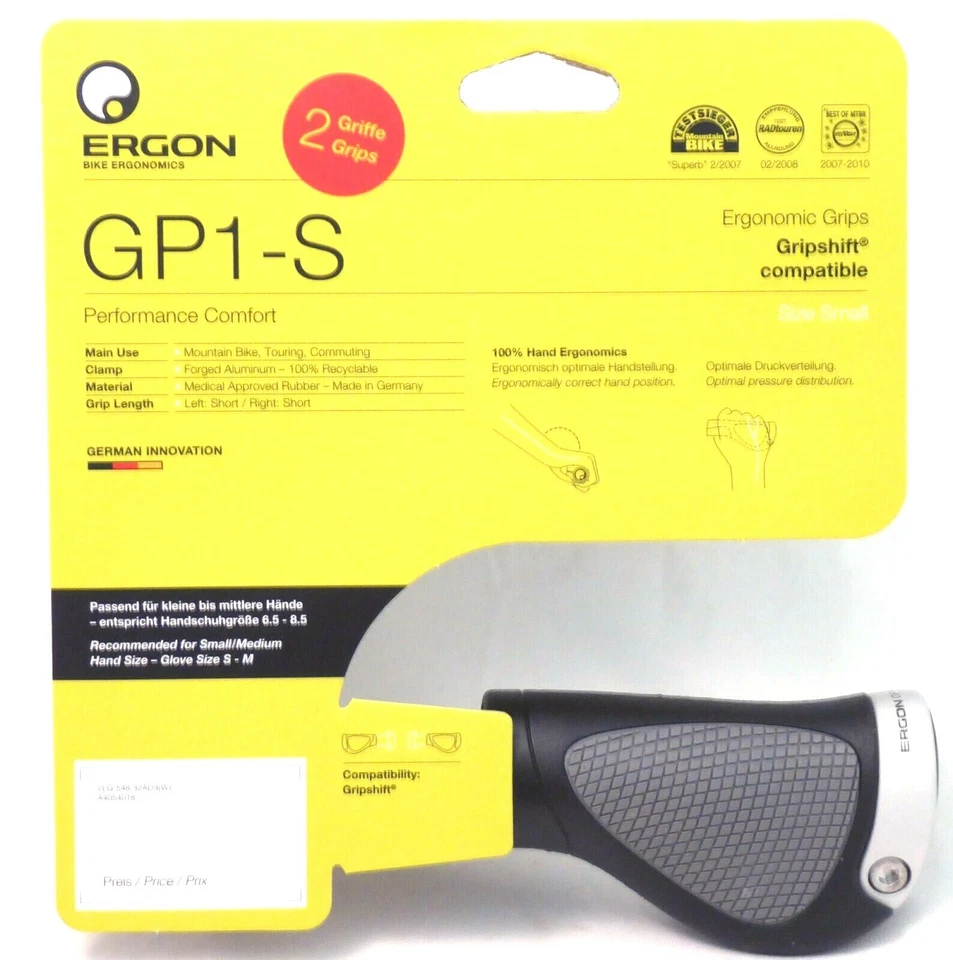 Empuñaduras Ergon GP1-S Gripshift pequeñas, negras, bloqueadas  Foto 1 de 1