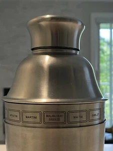 Oggi Dial A Drink Stainless Steel Cocktail Shaker w/ 15 Recipes 32 OZ - Picture 1 of 10