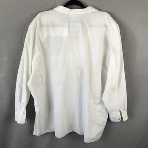 Vintage HM2 Top Womens 3X Plus Size White Eyelet Button Cotton Casual Feminine - Picture 1 of 16