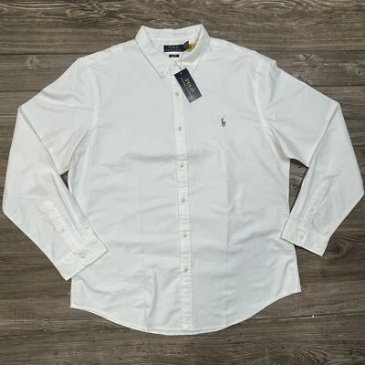 Polo Ralph Lauren Mens Slim Fit Iconic Oxford  Shirt Cotton White Size 2XL NWT - Image 1 of 4