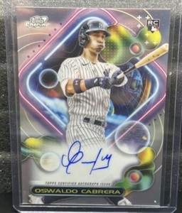 2023 Topps Cosmic Chrome Oswaldo Cabrera Rookie Refractor On Card Auto Variation