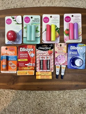 Lote misto de produtos para cuidados labiais... EOS, Blistex, Burt’s Bees... NOVO no pacote - Imagem 1 de 3