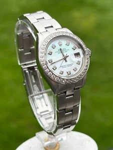 Rolex OP Date 26mm Diamond, MOP White Dial_Bezel, Oyster, Serviced, Warranty - Picture 1 of 23
