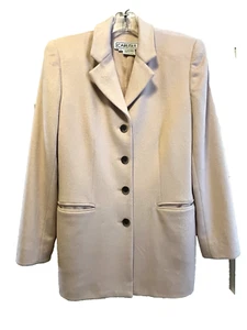 Vtg. Pale Pink 100% Angora Carlisle Blazer Classic Old Money Soft Career Sz. 10 - Picture 1 of 15