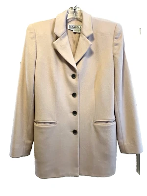 Vtg. Pale Pink 100% Angora Carlisle Blazer Classic Old Money Soft Career Sz. 10 - Image 1 of 4