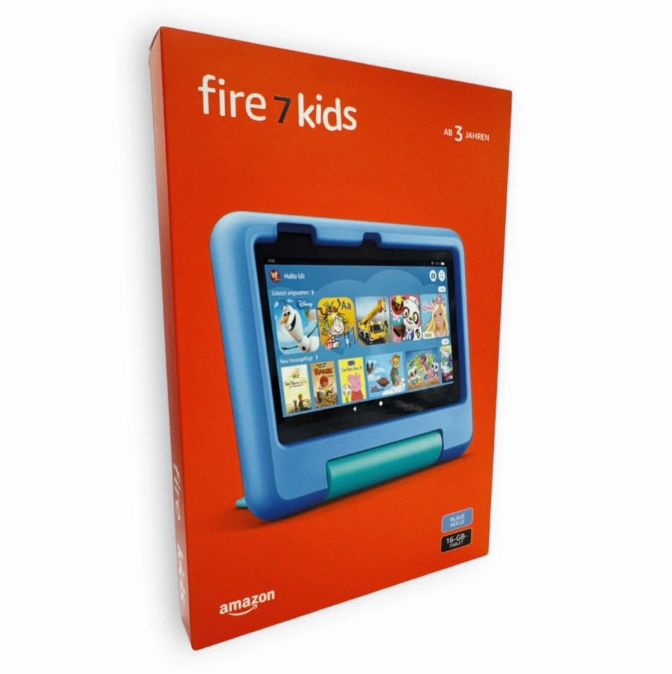 Amazon Fire 7 Kids Kinder Tablet 12. Gen Wi-Fi 16 GB 7 Zoll Farbe: Blau NEU OVP - Bild 1 von 1