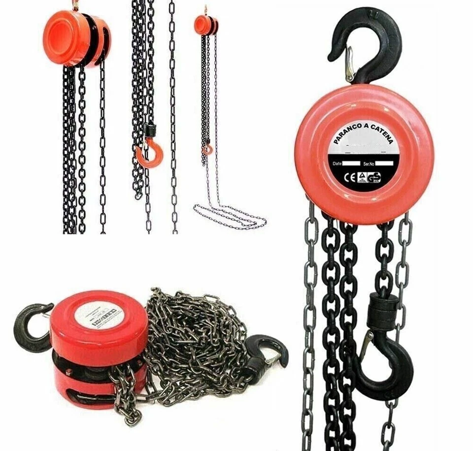 PARANCO MANUALE 3 TON 3 CATENA 3 MT ARGANO VERRICELLO GANCIO SOLLEVATORE - Immagine 1 di 1