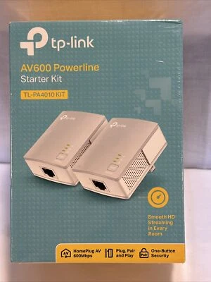 TP-Link AV600 TL-PA4010 KIT Powerline Starter Kit Internet Extender NEW/SEALED - Image 1 of 3