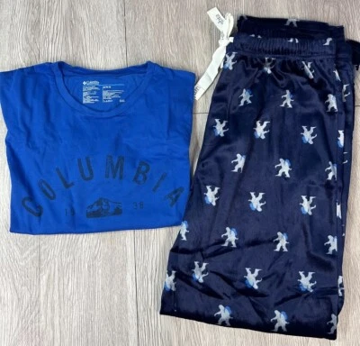 Conjunto de pijama azul Columbia para hombre pantalones y camisa talla mediana papá oso nuevo Foto 1 de 4