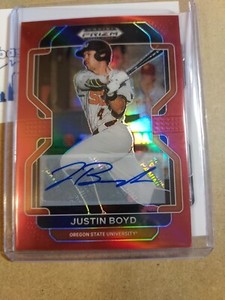 2022 Prizm Draft Picks Justin Boyd Red Autograph #19/50 RC Cincinnati Reds PDP73