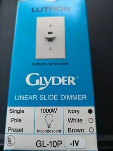 LUTRON IVORY GLYDER LINEAR SLIDE DIMMER GL-10P - Picture 1 of 7