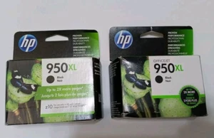 2 PACK HP GENUINE 950XL BLACK INK (RETAIL BOX) OFFICEJET PRO 8600 8610 8615 8620 - Picture 1 of 2