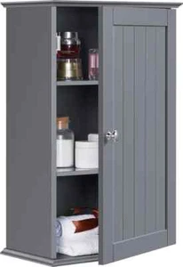 Yaheetech Badezimmerschrank mit 3 Ablagefach 35 x 20,7 x 55 cm, Dunkelgrau - Bild 1 von 1