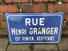 Vintage French Enamel Street Road Sign Plaque