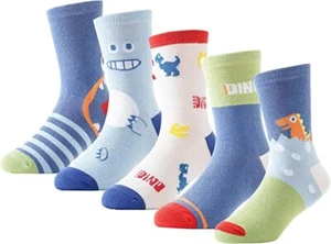 Kids Fun Dress Socks Boys Girls Novelty Funny Crazy Shark Stripe Cute Dinosaur S - Picture 1 of 1