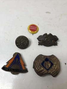 Lot Of 5 Pin Badges The Golden Flash We The People Harley Owners Group - Picture 1 of 12